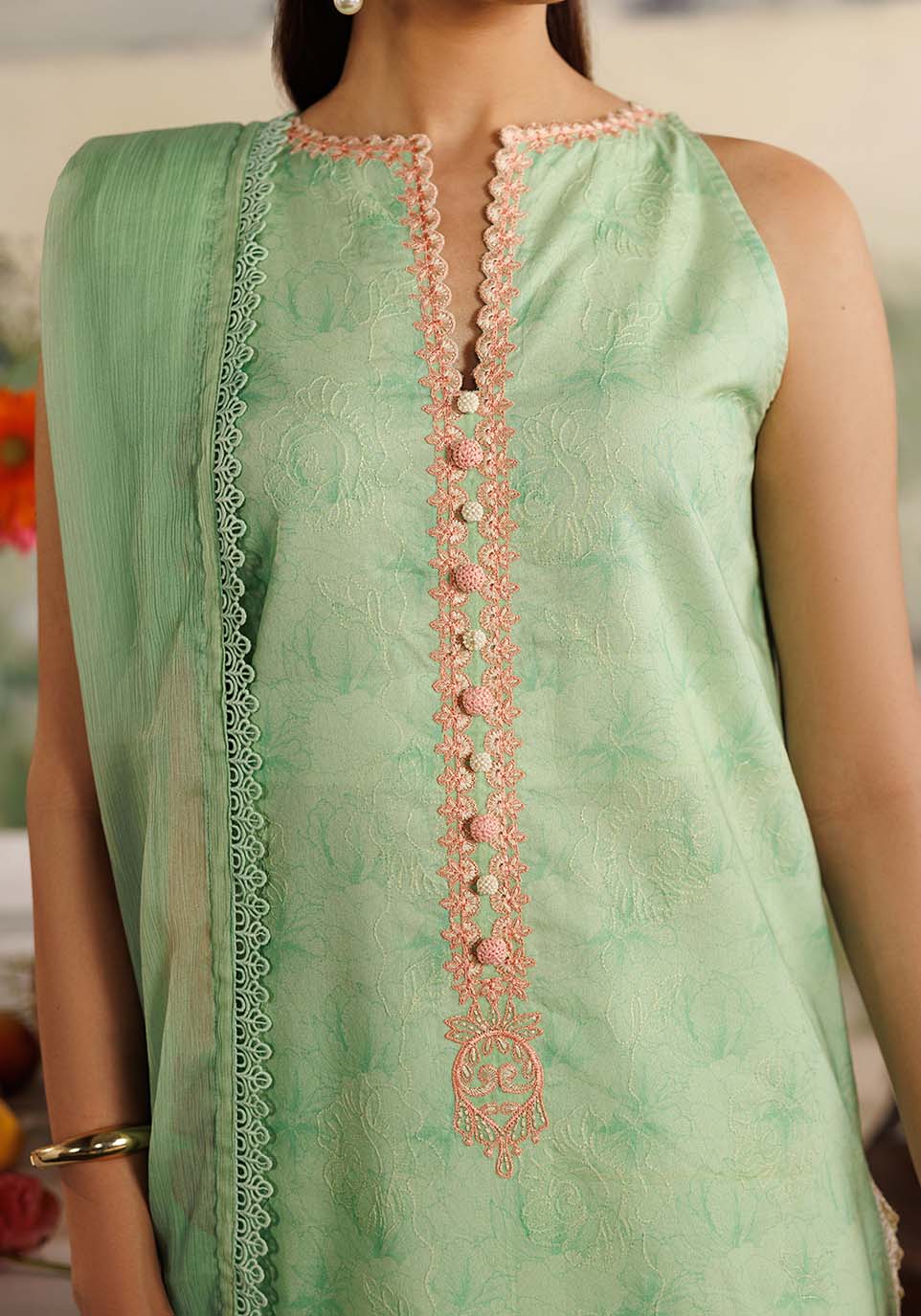 MEHRAAB-E-GUL ZQ002 Chiffon Pakistani Summer Dresses - Zarqash - 3