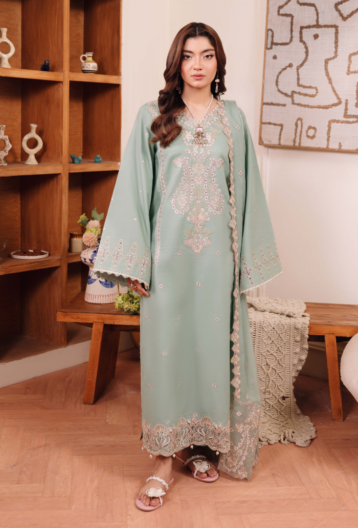 Mirha'2 - D01 Organza Pakistani Summer Dresses - Humdum - 3