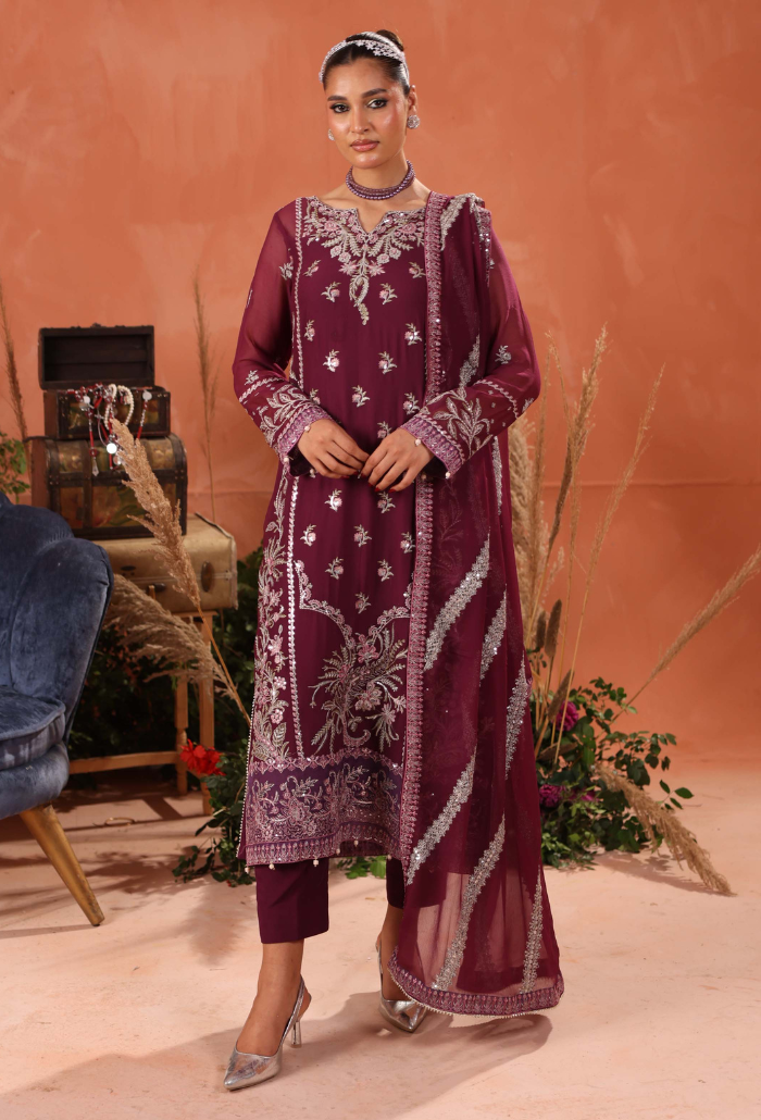 Heer-D09 Organza Pakistani Formal Dresses - Humdum - 1