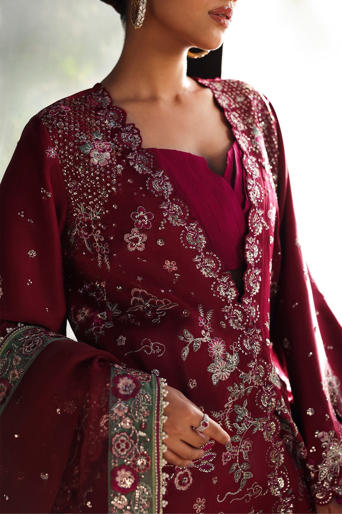 Yalira Raw Silk Pakistani Formal Dresses - Afrozeh - 4