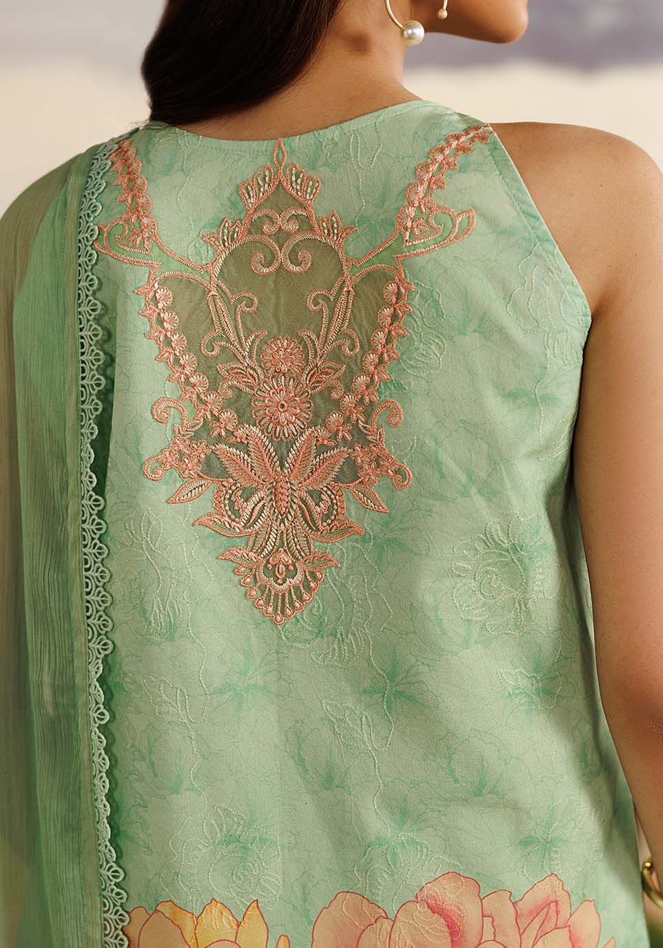 MEHRAAB-E-GUL ZQ002 Chiffon Pakistani Summer Dresses - Zarqash - 4