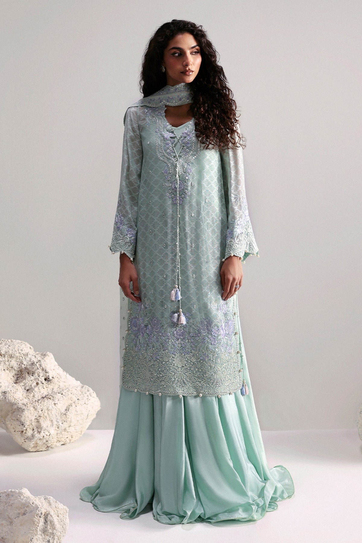 Elysia Jacquard Pakistani Formal Dresses - Afrozeh - 1