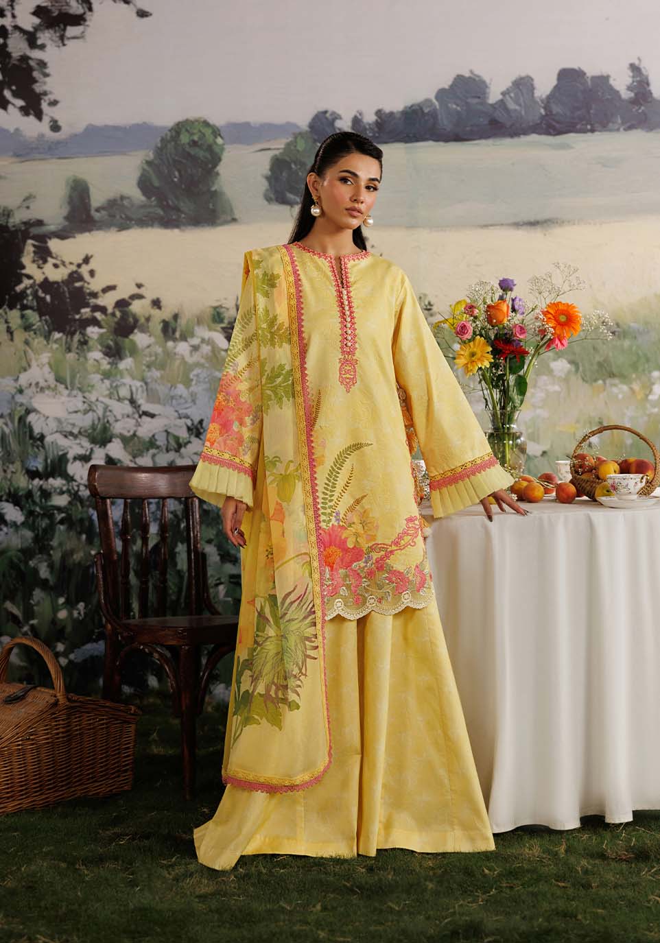 MEHRAAB-E-GUL ZQ001 Chiffon Pakistani Summer Dresses - Zarqash - 1