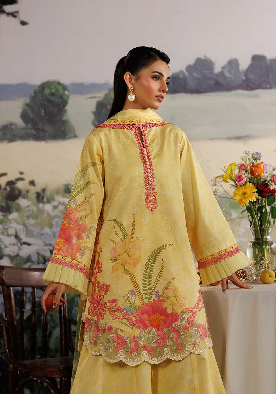 MEHRAAB-E-GUL ZQ001 Chiffon Pakistani Summer Dresses - Zarqash - 3