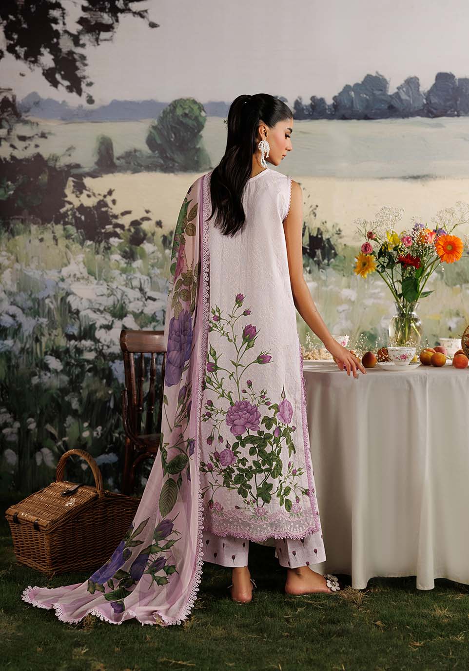 BAHAR ZQ003 Chiffon Pakistani Summer Dresses - Zarqash - 2