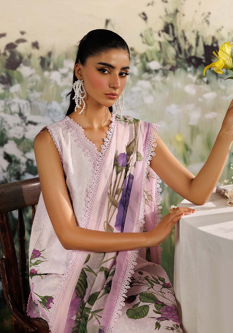 BAHAR ZQ003 Chiffon Pakistani Summer Dresses - Zarqash - 4