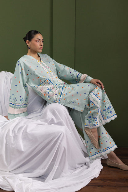 Spring Calm Cambric Pakistani Summer Dresses - Afrozeh - 5