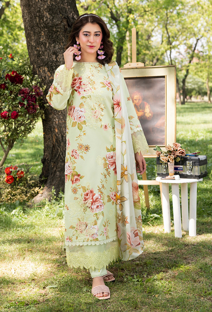 Koel-D04 Chiffon Pakistani Summer Dresses - Humdum - 2