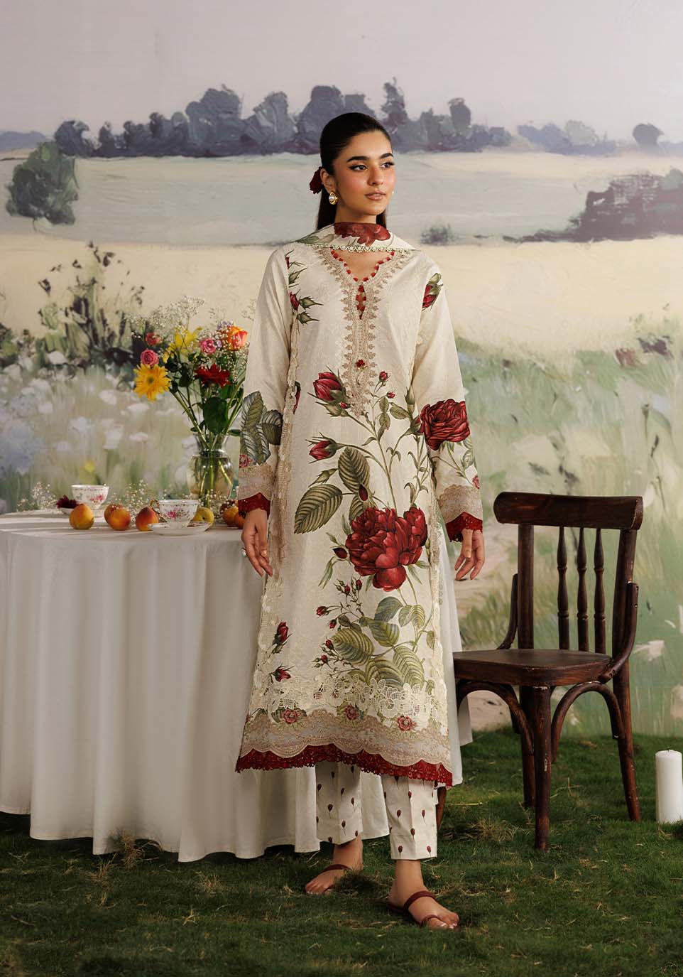 BAHAR ZQ002 Chiffon Pakistani Summer Dresses - Zarqash - 1