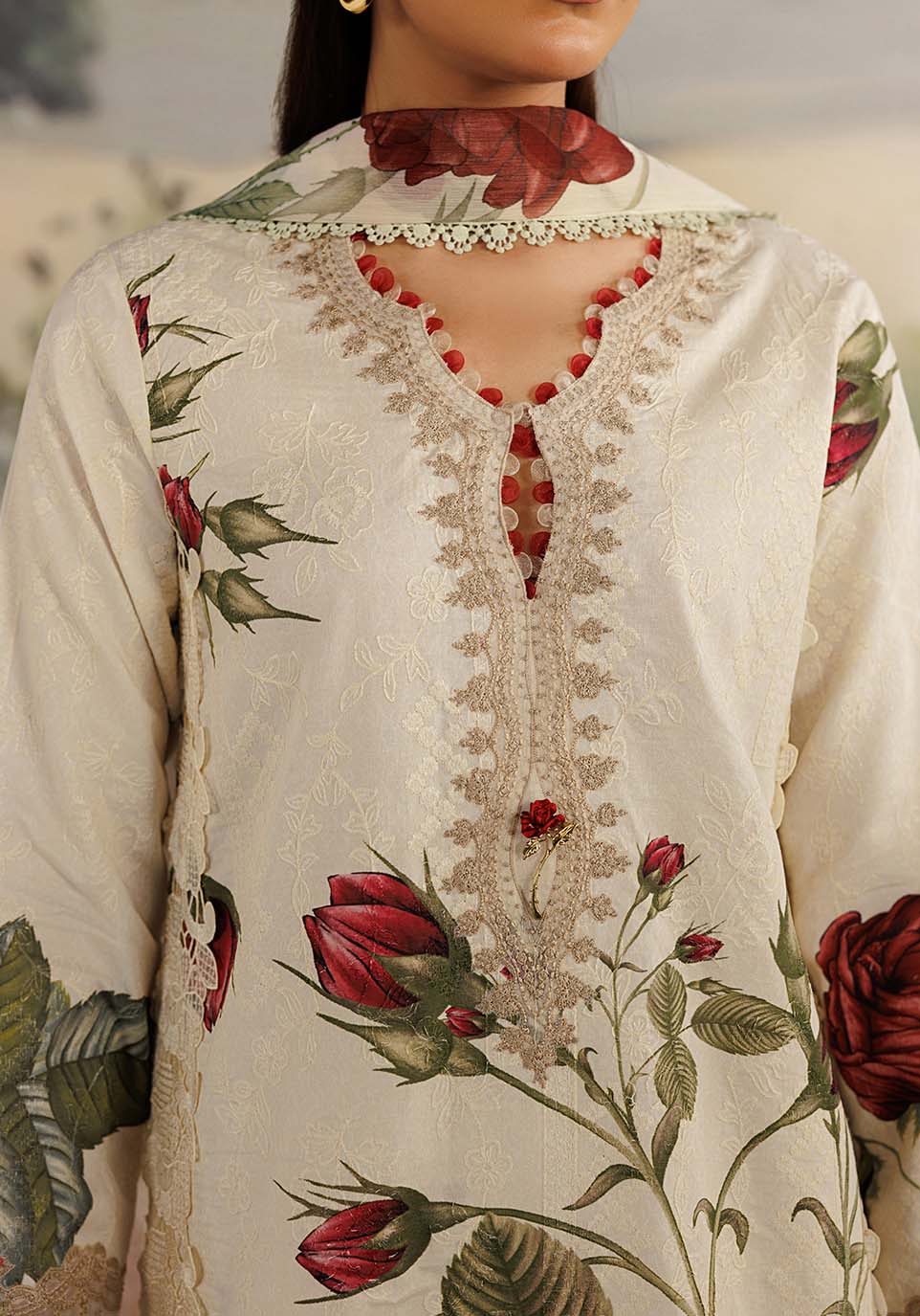 BAHAR ZQ002 Chiffon Pakistani Summer Dresses - Zarqash - 3