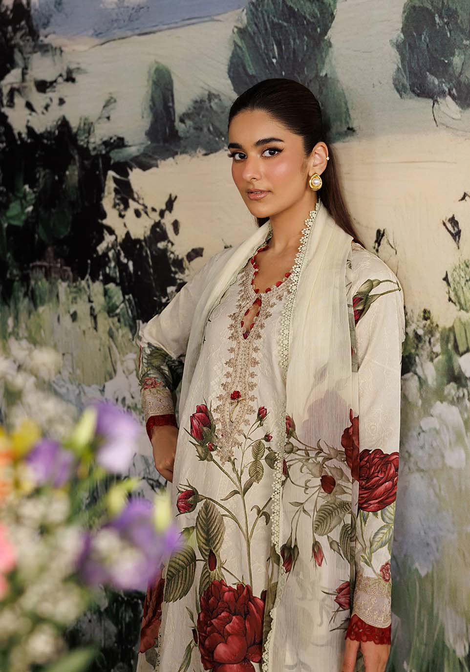 BAHAR ZQ002 Chiffon Pakistani Summer Dresses - Zarqash - 4