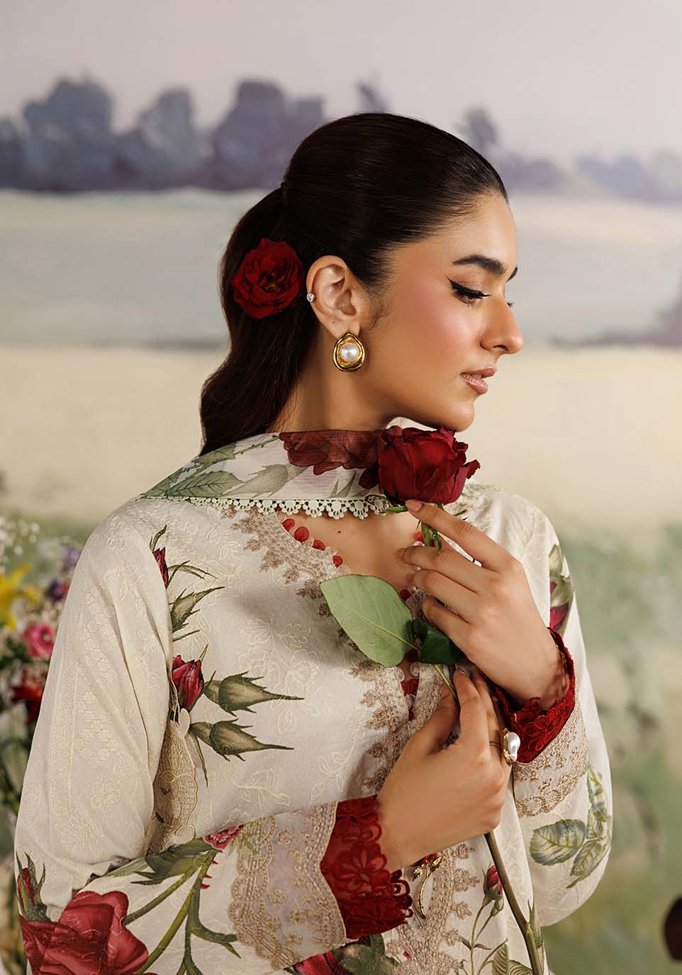 BAHAR ZQ002 Chiffon Pakistani Summer Dresses - Zarqash - 5