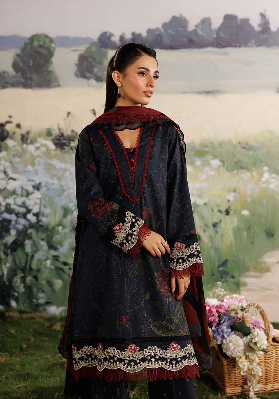 BAHAR ZQ001 Chiffon Pakistani Summer Dresses - Zarqash - 4