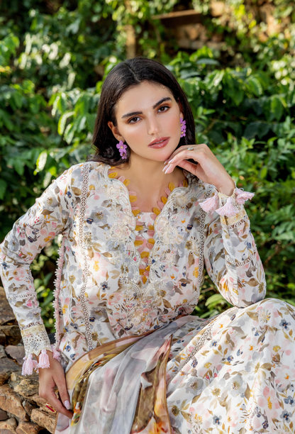 Scenery - Printkari D10 Chiffon Pakistani Summer Dresses - Humdum - 7