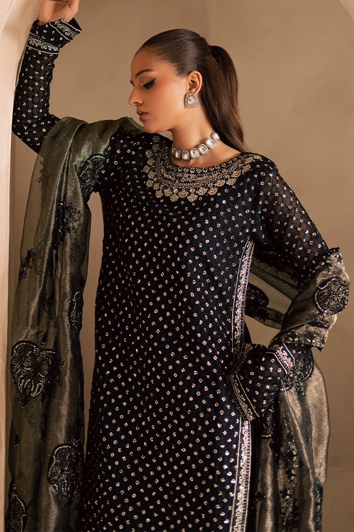 Meshki Raw Silk Pakistani Formal Dresses - Emaan Adeel - 7
