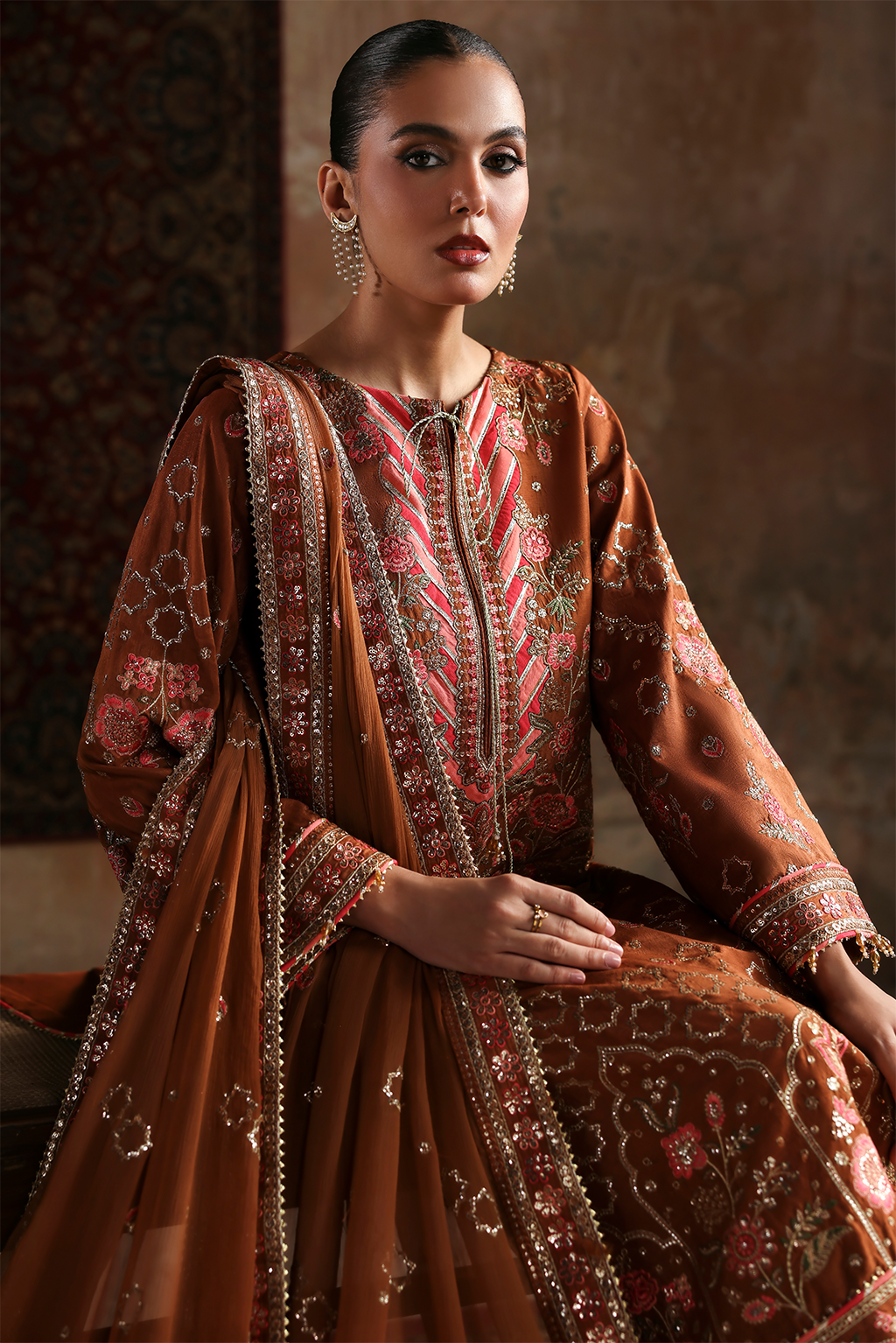AARZO Raw Silk Pakistani Formal Dresses - Emaan Adeel - 5