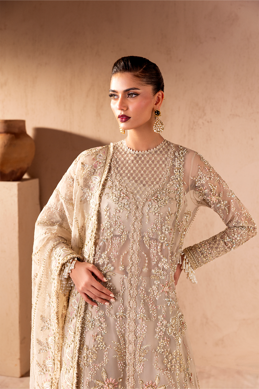 MALENA Raw Silk Pakistani Formal Dresses