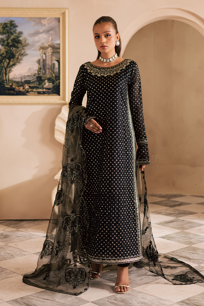 Meshki Raw Silk Pakistani Formal Dresses - Emaan Adeel - 1