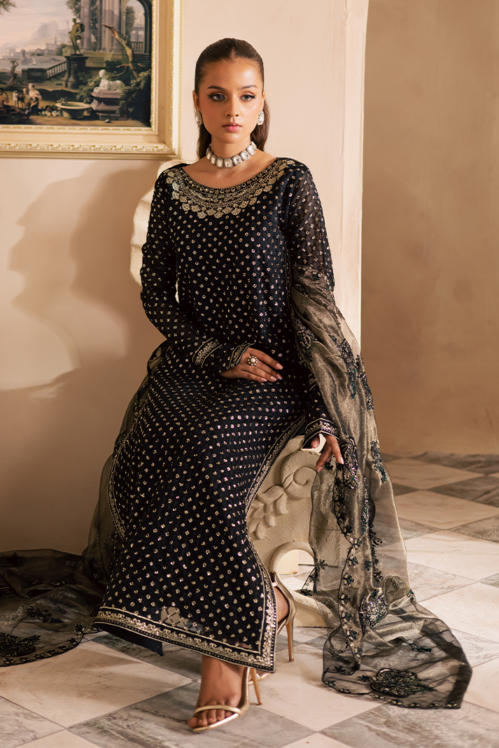 Meshki Raw Silk Pakistani Formal Dresses - Emaan Adeel - 5
