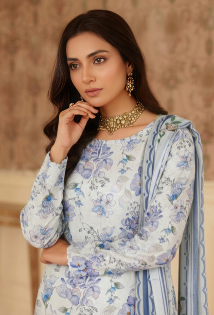Floral - D07 Chiffon Pakistani Summer Dresses - Humdum - 4