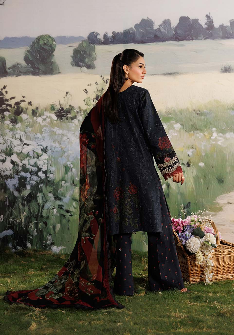 BAHAR ZQ001 Chiffon Pakistani Summer Dresses - Zarqash - 2