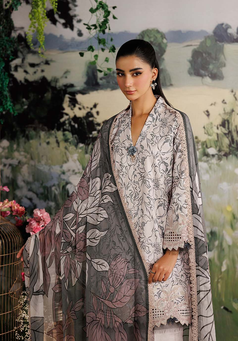 GULMOHAR ZQ001 Chiffon Pakistani Summer Dresses - Zarqash - 3