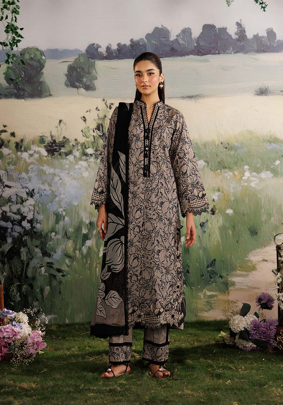GULMOHAR ZQ002 Chiffon Pakistani Summer Dresses - Zarqash - 1