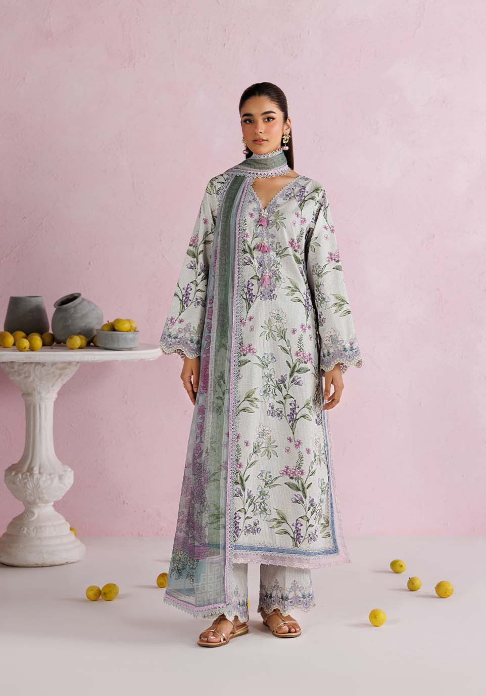 AFSOON ZQ002 Chiffon Pakistani Summer Dresses - Zarqash - 1