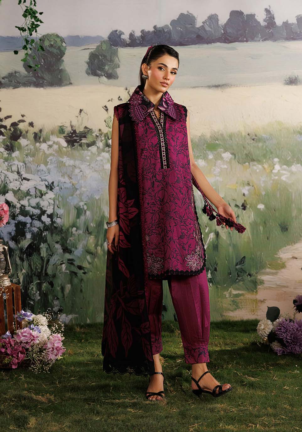 GULMOHAR ZQ003 Chiffon Pakistani Summer Dresses - Zarqash - 1