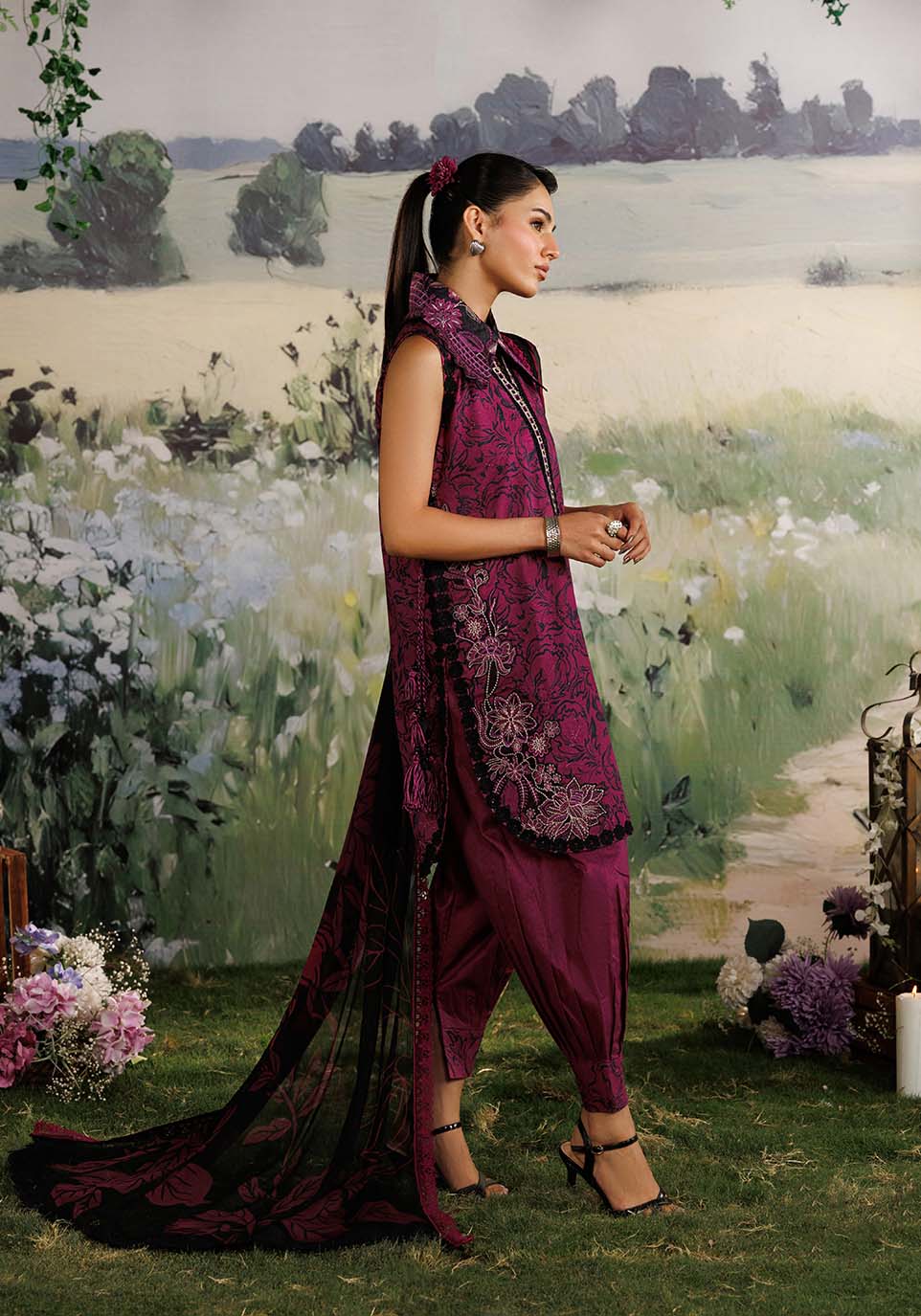 GULMOHAR ZQ003 Chiffon Pakistani Summer Dresses - Zarqash - 5