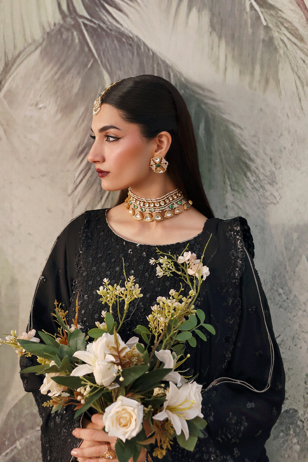 ZAREENAH Raw Silk Pakistani Formal Dresses - Emaan Adeel - 5