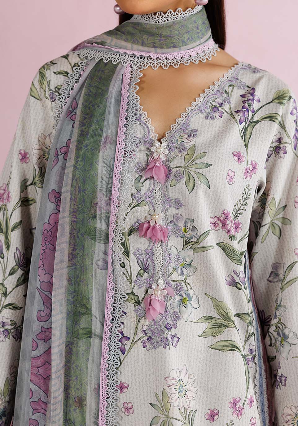 AFSOON ZQ002 Chiffon Pakistani Summer Dresses - Zarqash - 2