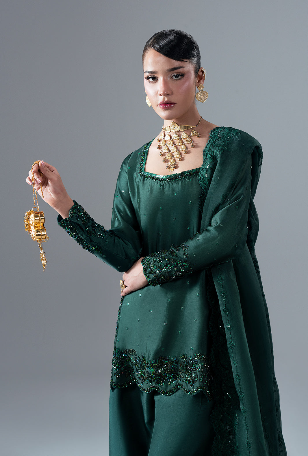Esmera Organza Pakistani Formal Dresses - AJR Couture - 2