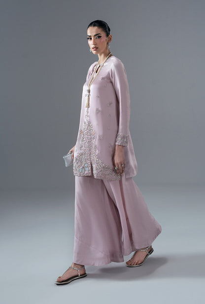 Rose Quartz Silk Pakistani Formal Dresses - AJR Couture - 3