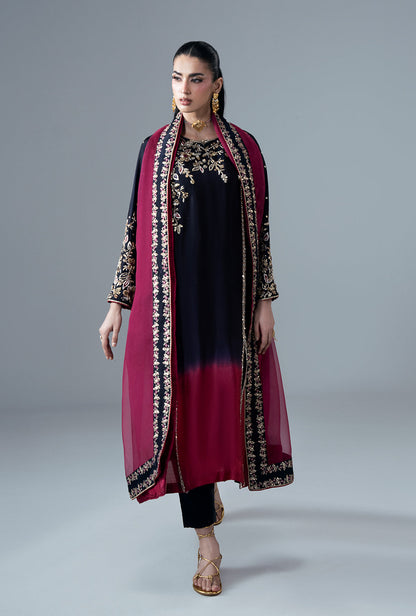 Scarlet Ruby Organza Pakistani Formal Dresses - AJR Couture - 4