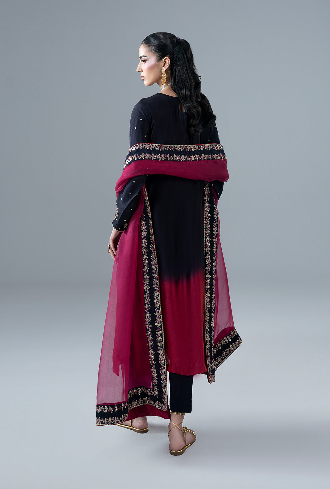Scarlet Ruby Organza Pakistani Formal Dresses - AJR Couture - 2