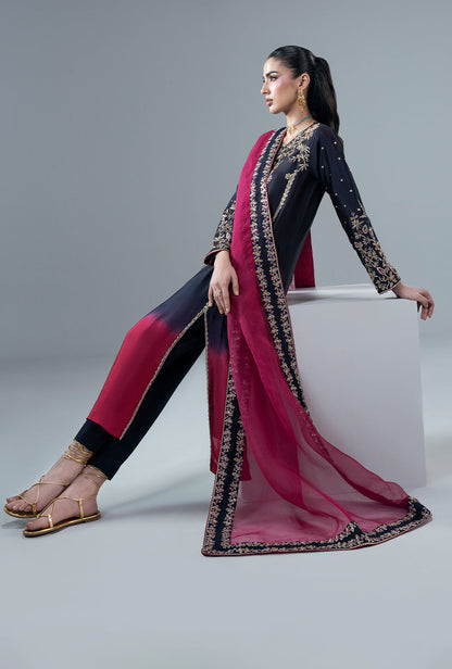 Scarlet Ruby Organza Pakistani Formal Dresses - AJR Couture - 7
