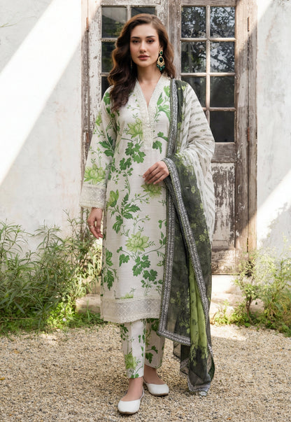 Abiha White Premium Fabric Pakistani Summer Dresses - Sahiba-clothing - 5
