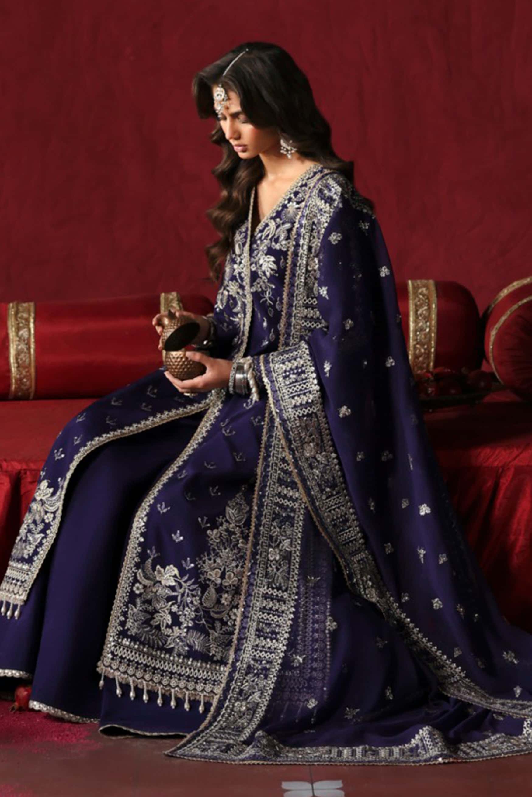 Kaneez Raw Silk Pakistani Formal Dresses - Afrozeh - 5