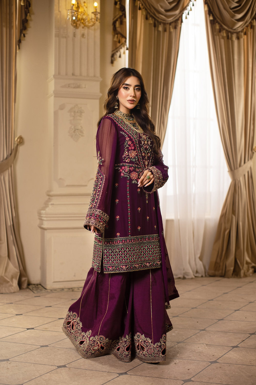 Amethysta Raw Silk Pakistani Formal Dresses - Sidra Aleem - 2