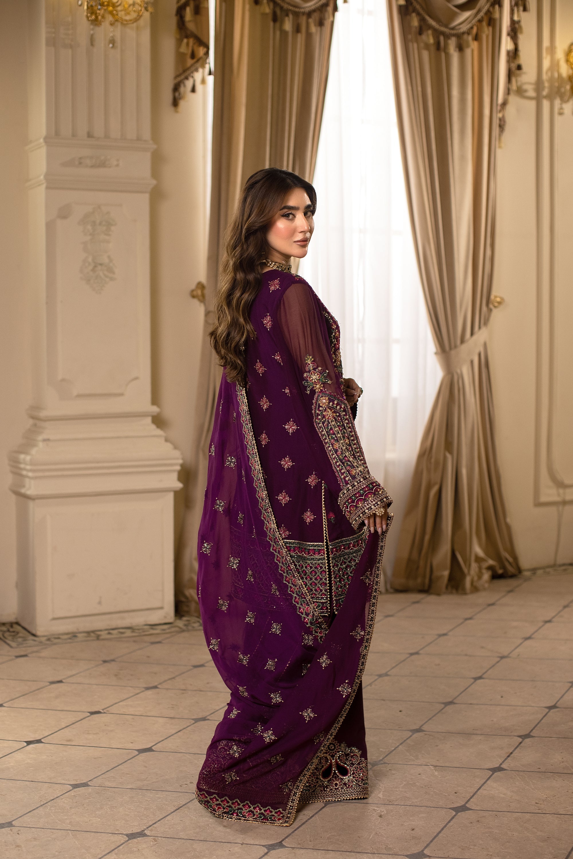 Amethysta Raw Silk Pakistani Formal Dresses - Sidra Aleem - 3