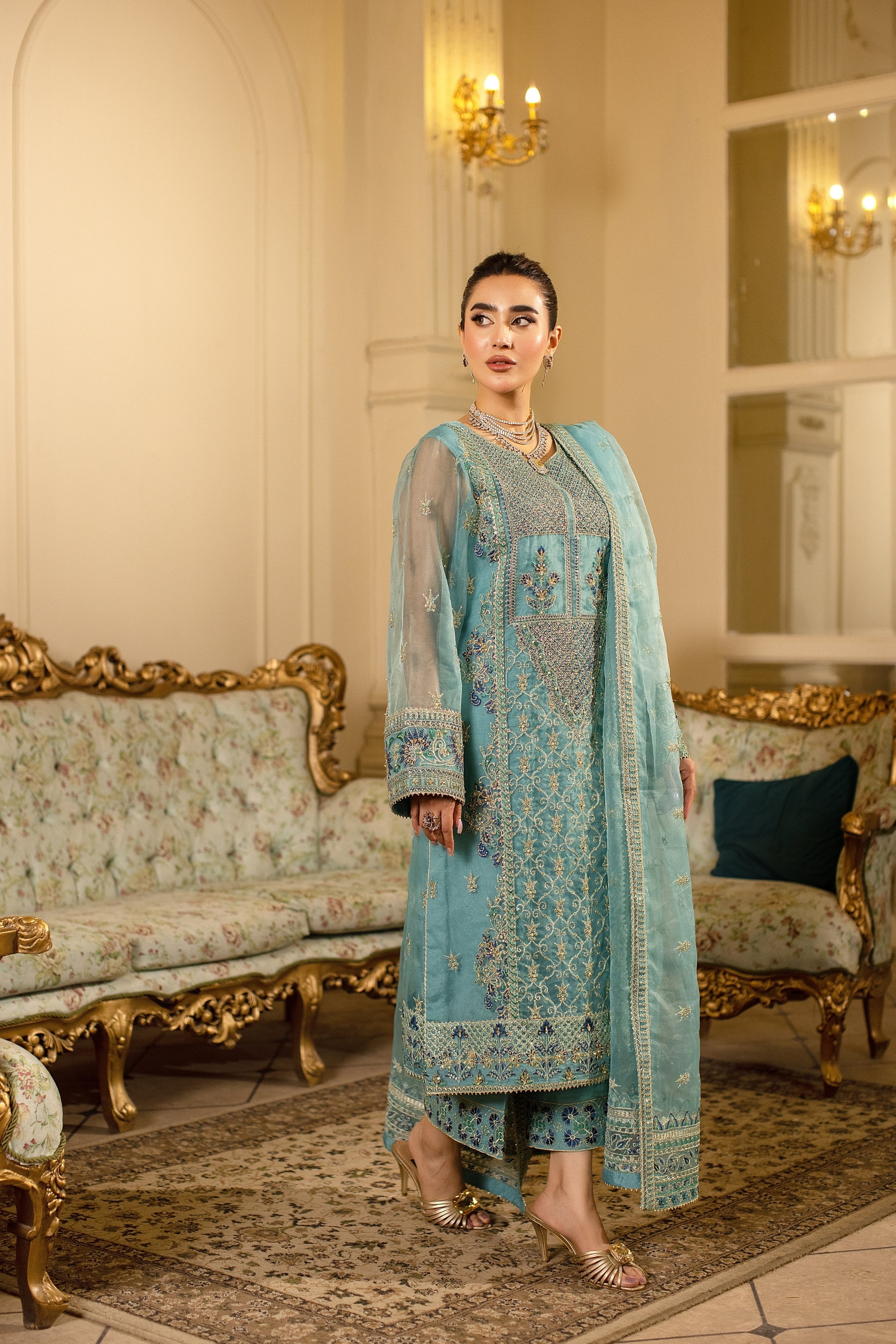 Aquessence Raw Silk Pakistani Formal Dresses - Sidra Aleem - 1
