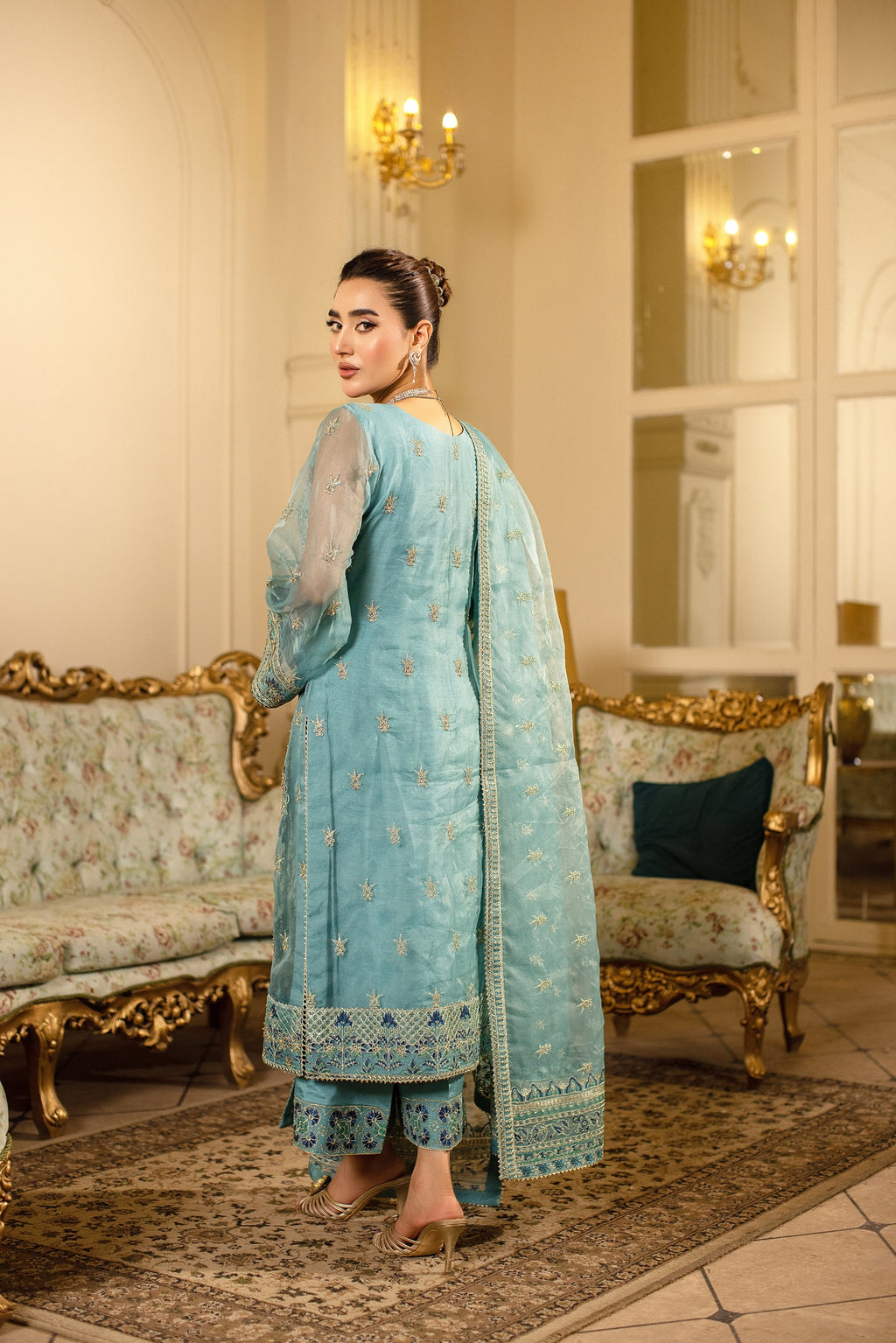 Aquessence Raw Silk Pakistani Formal Dresses - Sidra Aleem - 3