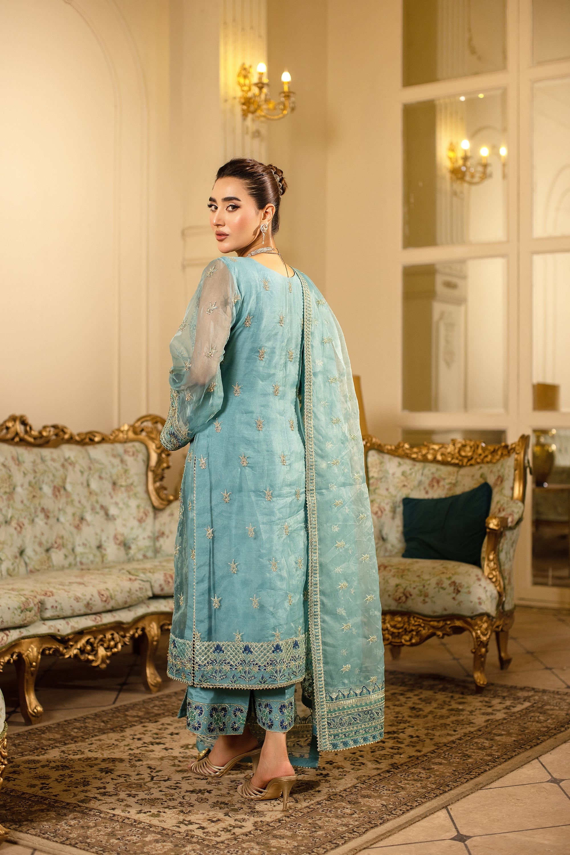Aquessence Raw Silk Pakistani Formal Dresses - Sidra Aleem - 3