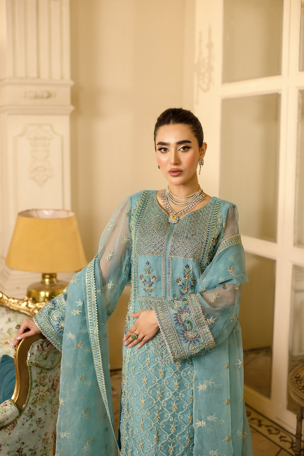 Aquessence Raw Silk Pakistani Formal Dresses - Sidra Aleem - 4