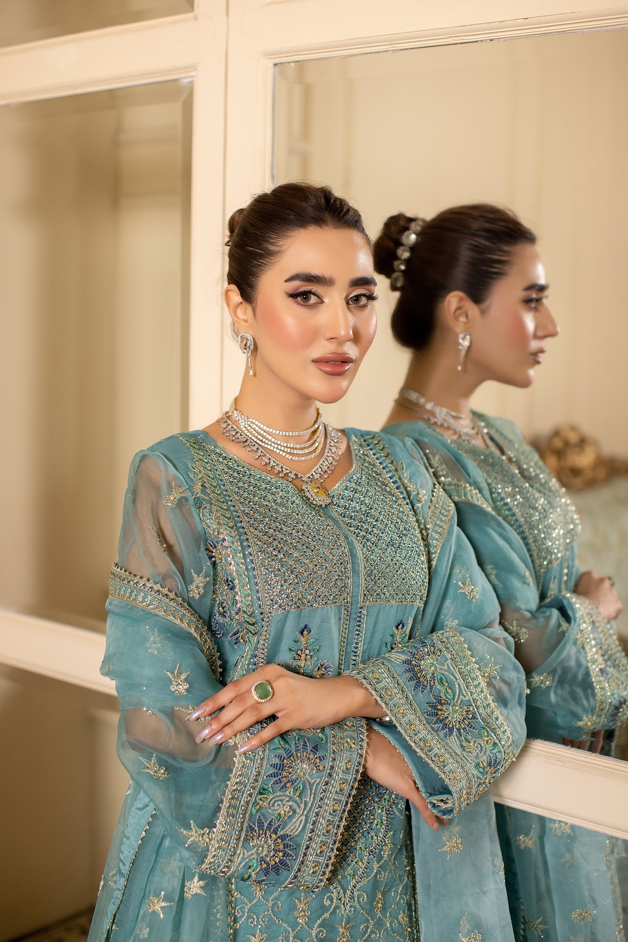 Aquessence Raw Silk Pakistani Formal Dresses - Sidra Aleem - 5