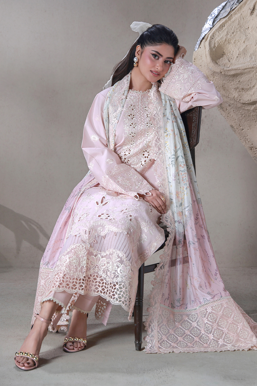 RIMAL (AL-05) Silk Pakistani Summer Dresses - aabyaan - 4