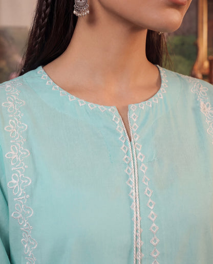 Ashley Cyan Premium Fabric Pakistani Summer Dresses - Sahiba-clothing - 3