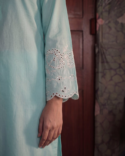 Ashley Cyan Premium Fabric Pakistani Summer Dresses - Sahiba-clothing - 4
