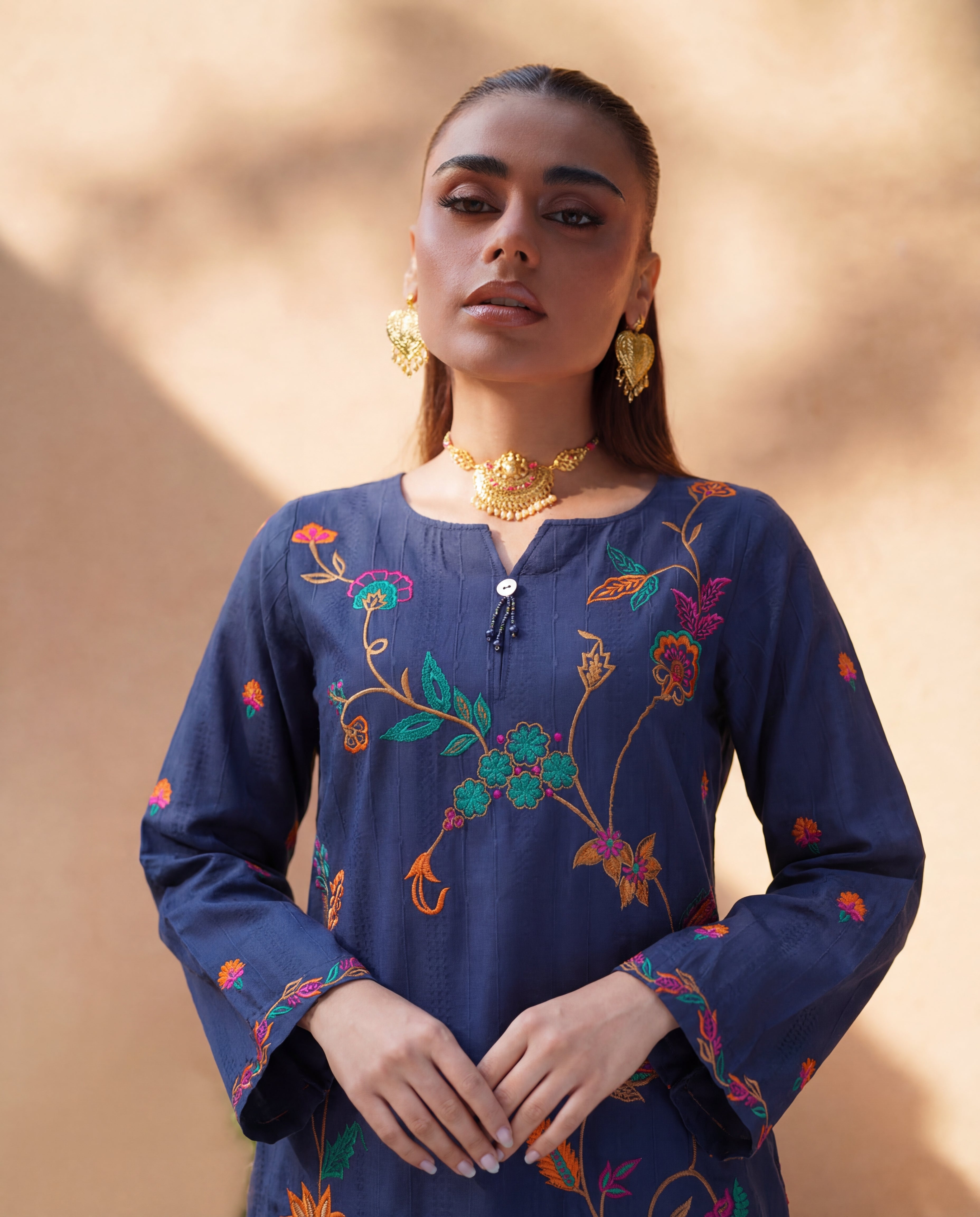 Aspiration Blue Premium Fabric Pakistani Summer Dresses - Sahiba-clothing - 6